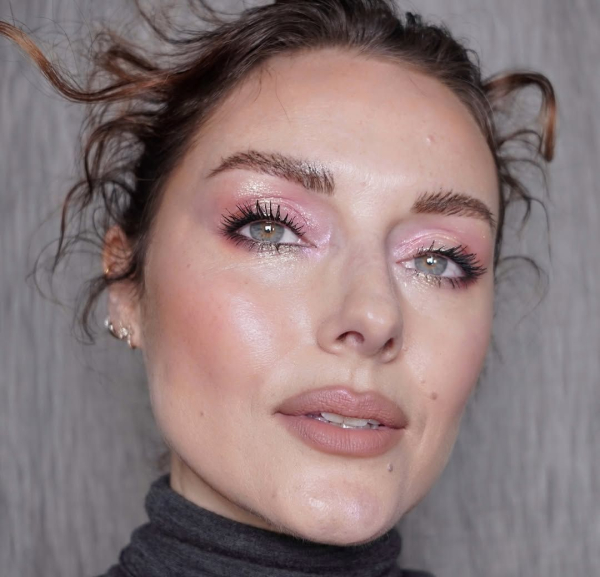 Katie Jane Hughes in sparkly Pink Eyeshadow