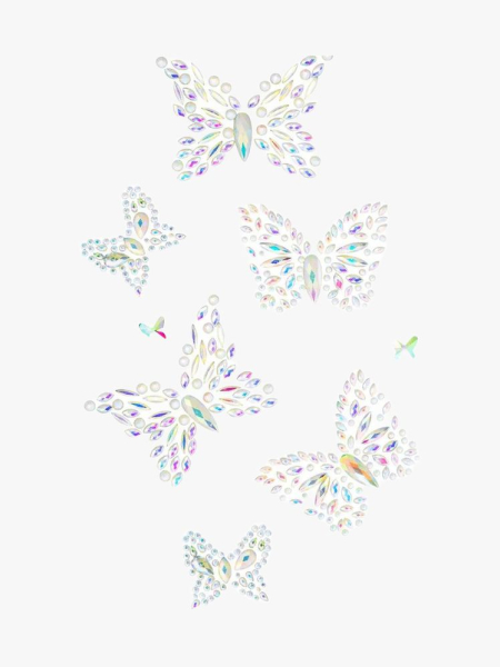 Leg Avenue Aurelia Glow-in-the-Dark Butterfly Body Jewels in branded components on a light gray backgorund